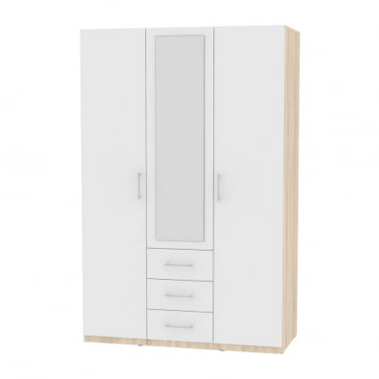 Шкаф распашный R-198х135х60-3-M(ДСС-Белый)_0