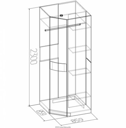 Шкаф угловой АМЕЛИ 13 Дуб отбеленный (спальня)_1