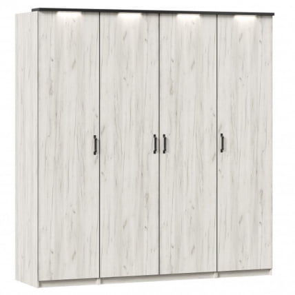 Шкаф четырехстворчатый Техно 12 Дуб Крафт белый_0