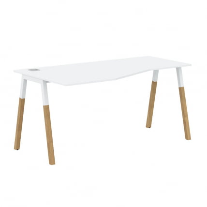 Стол эргономичный левый Forta FCT 1567 L Белый премиум Дуб Гамильтон_0