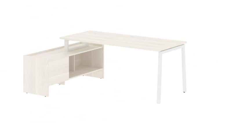 Стол с тумбой EDIS ELCT 19814 Ясень Траун Белый_0