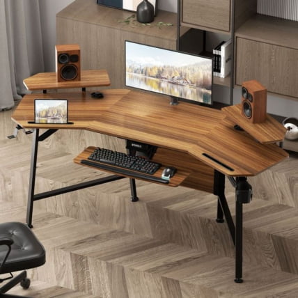 Стол для компьютера с подставкой под клавиатуру EUREKA ERK-AED-E70WN_3