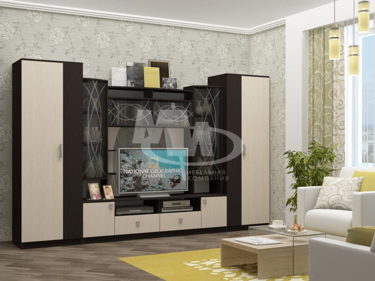 Стенка Женева венге,беленый дуб_0