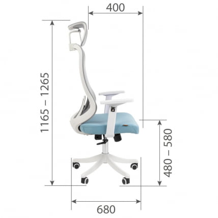 Кресло руководителя CHAIRMAN CH563 Белый/бирюзовый_4