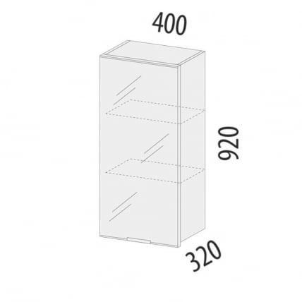 Шкаф-витрина кухонный (лев/прав) Бостон 104.04_4