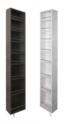 Поворотный шкаф в черном глянцевом стекле Лупо Шелф (правый) Венге_2