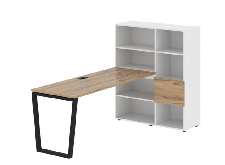 Рабочая станция EDIS EVRST 1117 Дуб Денвер светлый Черный Белый_0