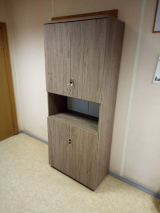 Шкаф высокий закрытый с нишей Twin 16.16.151 Дуб Верцаска_2