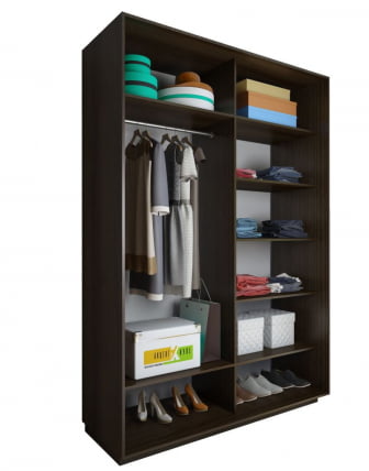 Шкаф-купе 2-х дверный Акцент-Вера КР 1400х600  Выбеленное дерево_1