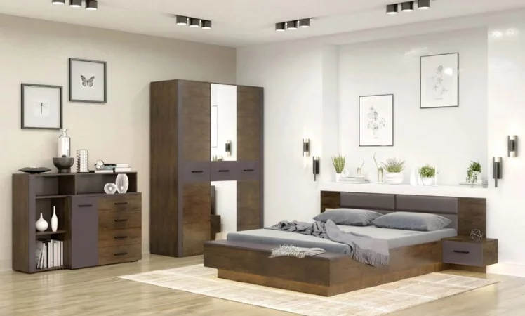 Шкаф трехдверный Куба ШР-3 с зеркалом Таксус Вольфрам_2