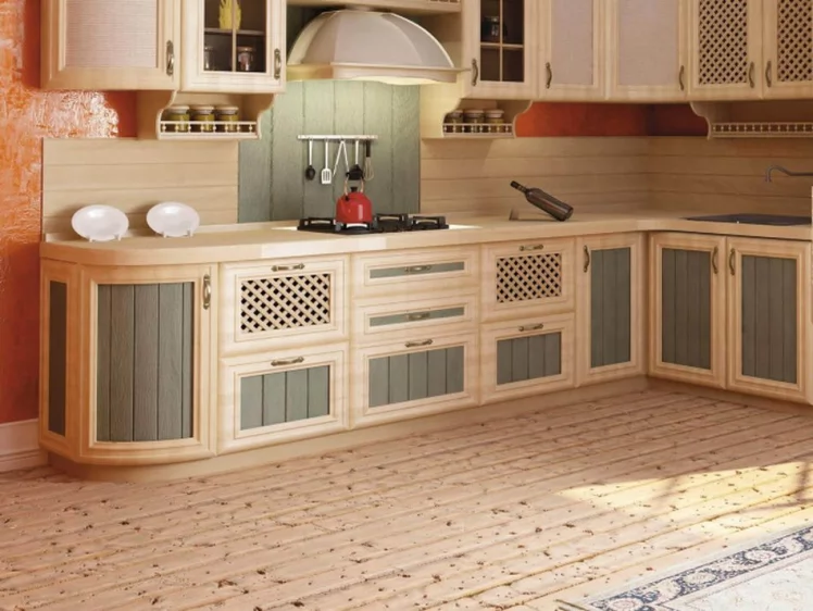 Кухонный гарнитур угловой Кантри №03 Сономе эйч светлая_1