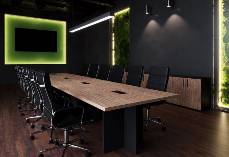 Кабинет для переговоров VELION VENEER №01 Американский орех Яшма черная_0