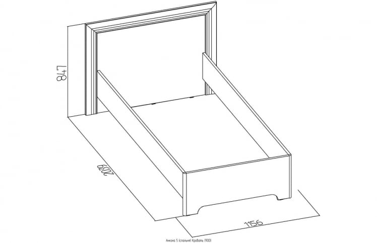 Кровать (900) Анкона 5 Дуб отбеленный (спальня)_1