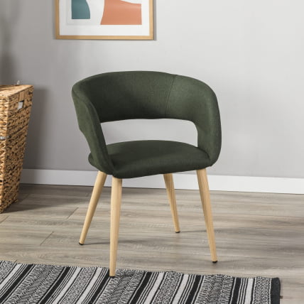 Кресло Hugs темно-зеленый/нат.дуб_0