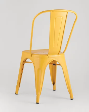 Стул TOLIX с высокой спинкой Желтый глянцевый_4