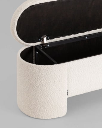 Банкетка Taks с местом для хранения букле белый_1