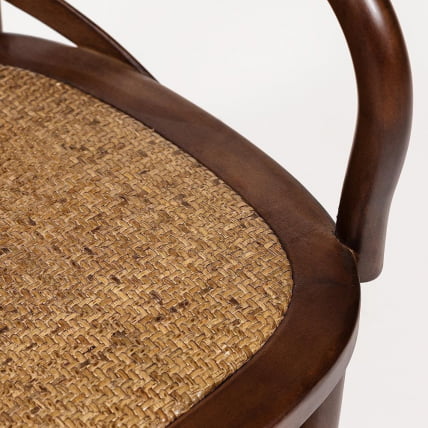 Стул с подлокотниками CROSS (mod.CB2008) дерево береза, 91х55х52см, Темный Орех (№5)_4