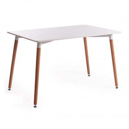 Стол JOHN (mod. T1001) МДФ/дерево, 80 х 120 х 75 см , White (Белый) / Natural (натуральный)_0