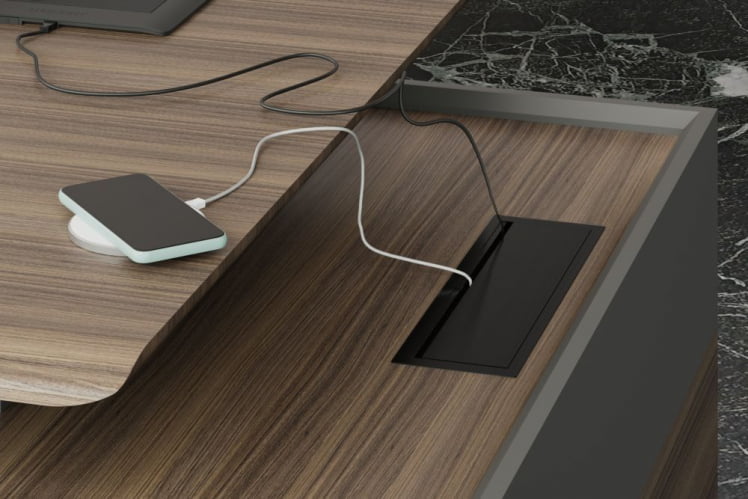 Стол руководителя на опорной тумбе QUARTZ QZ.0101.BW+QZ.0201.BW.GF.R левый_8