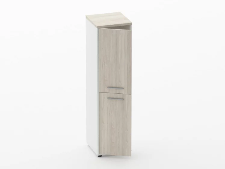 Шкаф 3 узкий закрытый, 2 двери Deka 10.16.12Л Дуб Сантана светлый/Белый_1