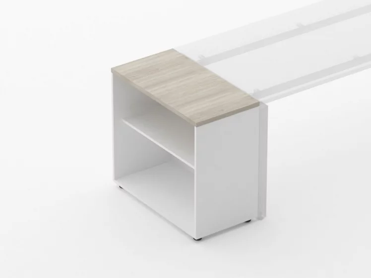 Тумба открытая Deka 9.01.08 Дуб Сантана светлый/Белый_1