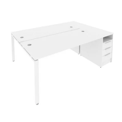 Рабочая станция с опорной тумбой Metal System Б.РС-СТП-2.4 Белый_0