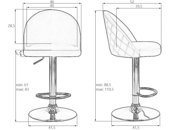 Стул барный ДОБРИН МИЛАНА (пудрово-розовый велюр (МДЖ9-32)) 2 шт / DOBRIN MILANA (MJ9-32))_9