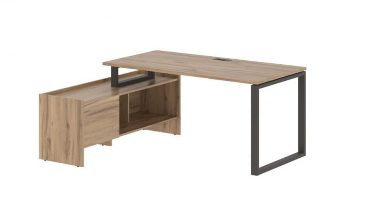 Стол с тумбой EDIS EQCT 17814 Дуб Денвер светлый Мокко_0