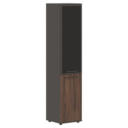 Шкаф-колонка комбинированная с дверью в металлической раме правый ЕДИС ЕХCС 42.7 Р Дуб Денвер темный Мокко Мокко / EDIS EHCS R_0