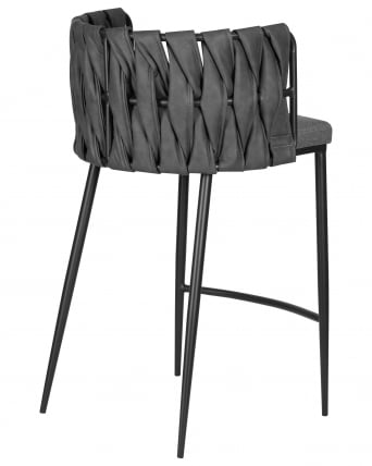 Стул полубарный DOBRIN AMELIA COUNTER (серая ткань (F-48), темно-серый винтажный PU (MF-12))_3