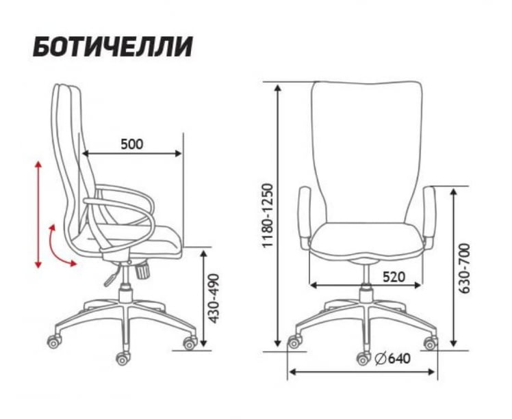 Кресло для руководителя Ботичелли П2338-09 кожа Зеленый / P2338-09_5