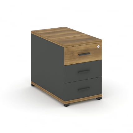 Тумба опорная приставная с 3-мя ящиками CONCEPT CN.TGO-001 B/W Сандал Янтарный Антрацит_0