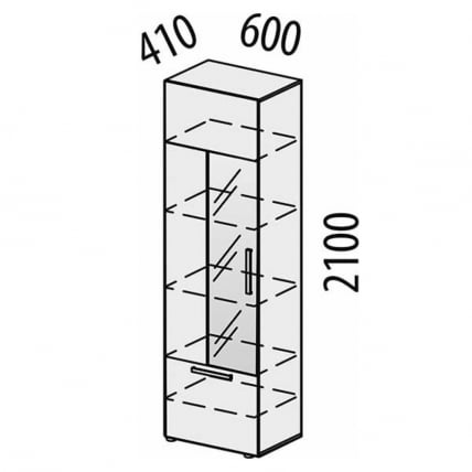 Шкаф-витрина лев/прав Графит 604.06_15