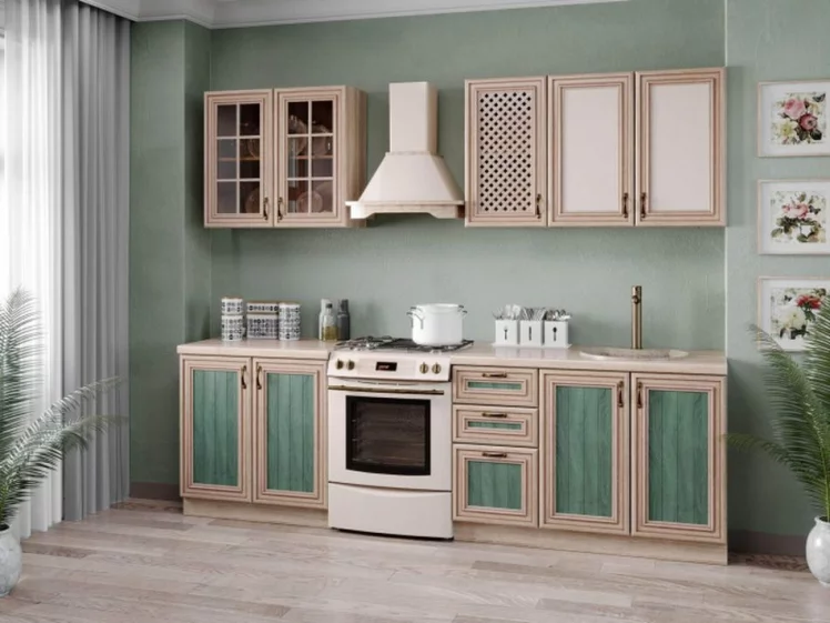 Кухонный гарнитур 2600 Кантри №09 Сономе эйч светлая_0