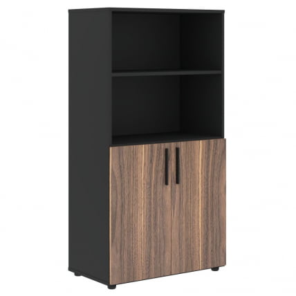 Шкаф с 1 комплектом глухих малых дверей VELION VENEER VRMCS 80.5 Американский орех Яшма черная_0