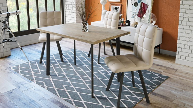 Стол обеденный Невада (паук) Дуб Эврика/Черный матовый_1