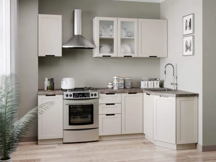 Шкаф кухонный 400 высокий со стеклом Джамис ЛД 296.420.000.110 Белый Кашмир_2