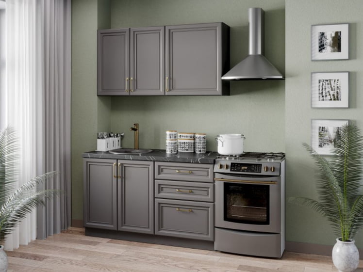 Шкаф кухонный 400 Джелатто ЛД 241.320.000.143 Черный Оникс серый_2