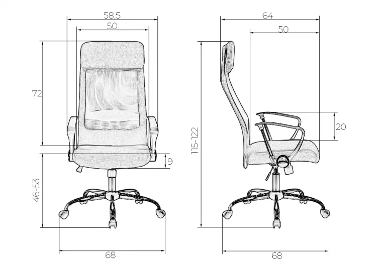 Офисное кресло для персонала DOBRIN PIERCE Черный_9