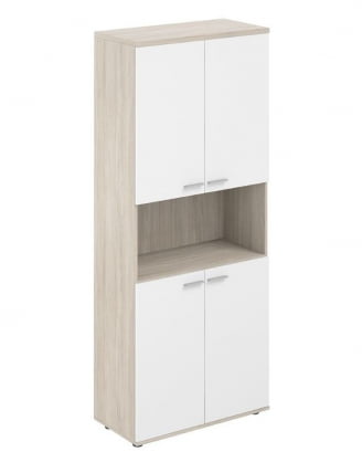 Шкаф высокий с нишей Sigma SG.861.OL.WH.WH Дуб светлый Белый_0