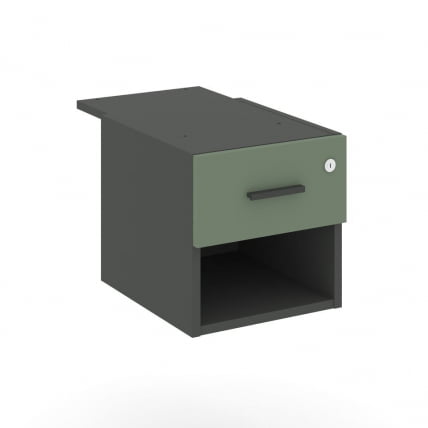Тумба подвесная с ящиком и нишей CONCEPT CN.PT-005 B/W Кобо Антрацит_0