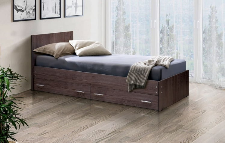 Кровать с ящиками на уголках №4 ЛДСП 700*2000 Венге_0