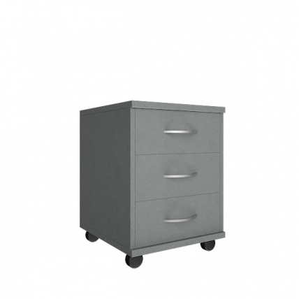 Тумба подкатная (3 ящика, с замком) Riva А.ТМ-3 Серый_0