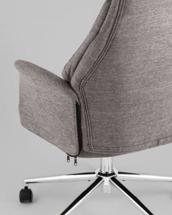 Кресло офисное TopChairs Neoma серый экокожа_11