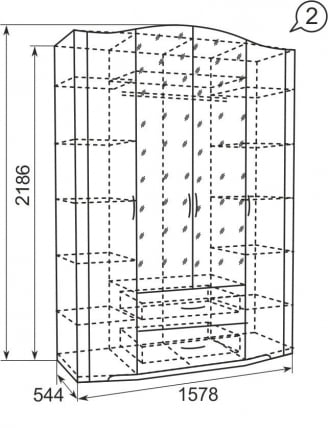 Шкаф четырехдверный Виктория 2 с зеркалом_2