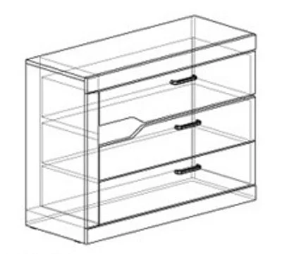 Комод Ронда №311 Венге Белый глянец_2