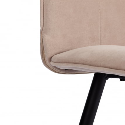 Стул обеденный Bari разборный, ткань велюр, 44х60х91, молочный/черный, (Porsche 2)_7