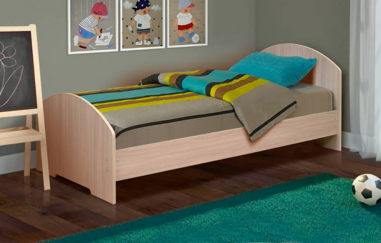 Кровать на уголках №2 700*2000 Ясень Шимо светлый_0