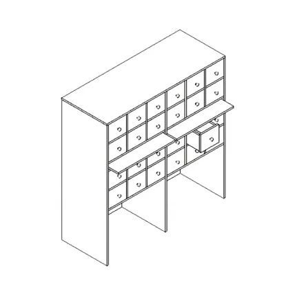 Шкаф картотечный 2-секционный АЛц.ШдК-24_2