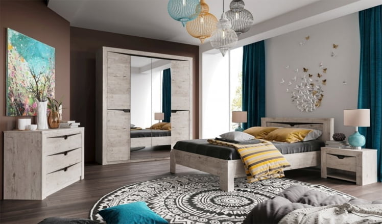 Кровать 1400 Соренто 04 Дуб бонифаций_3